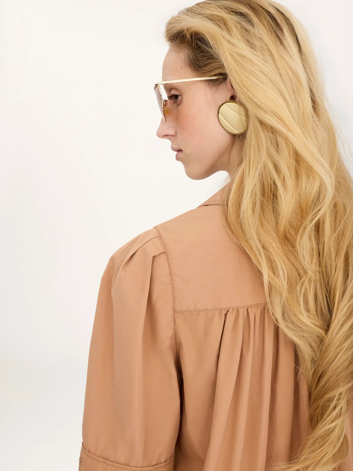Short-sleeve shirt in cotton poplin