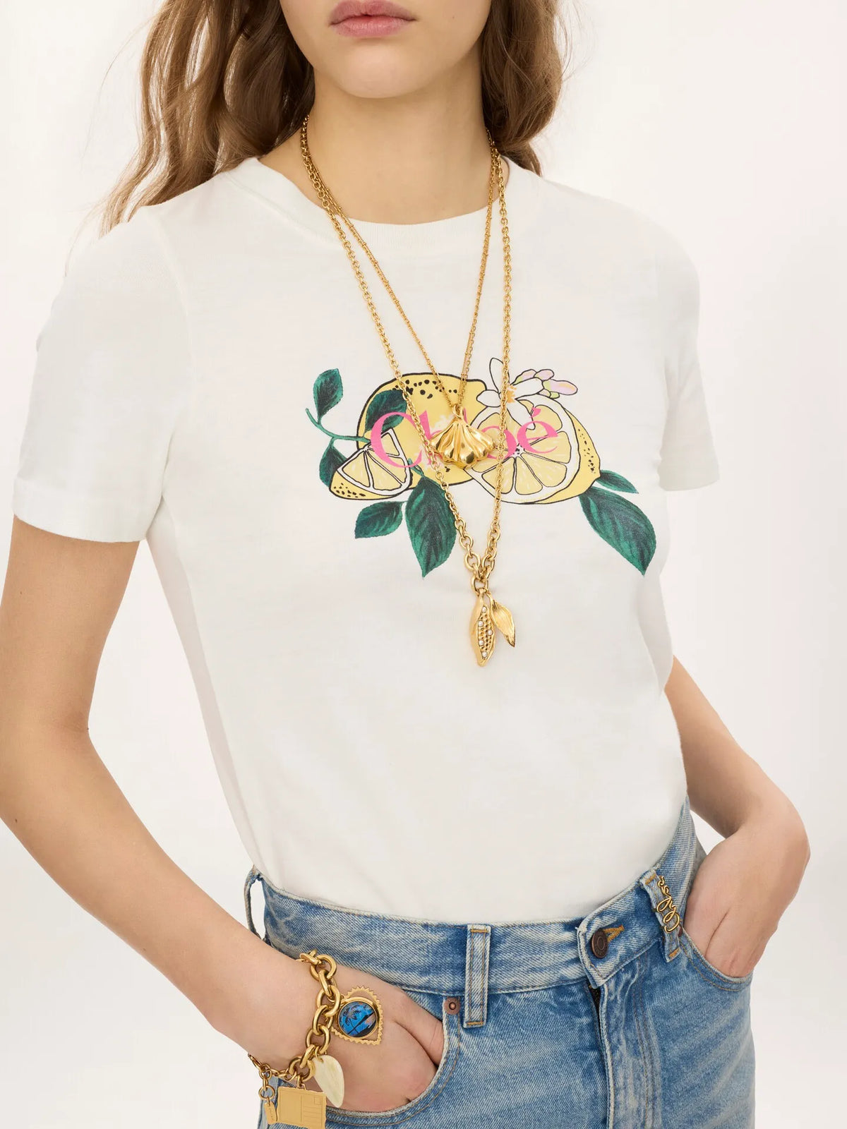 Crew-neck logo T-shirt in cotton jersey