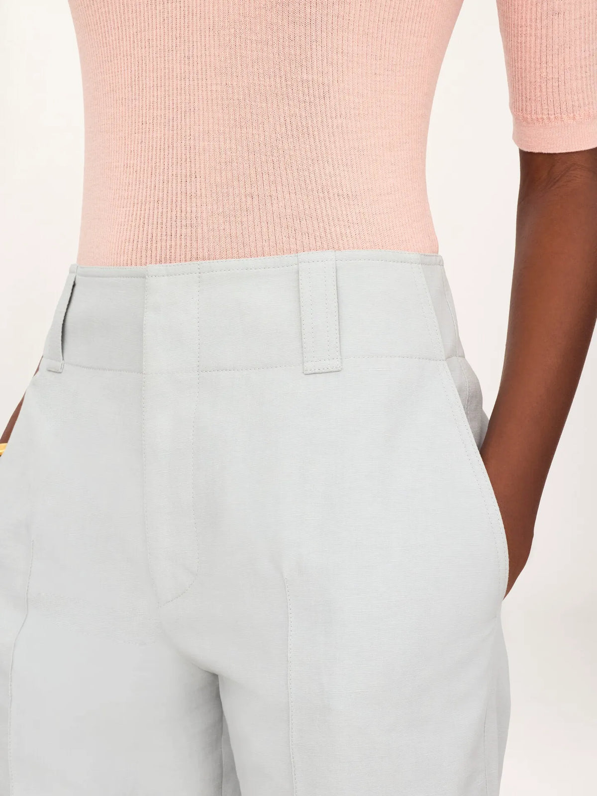 Cigarette pants in a linen-cotton mix