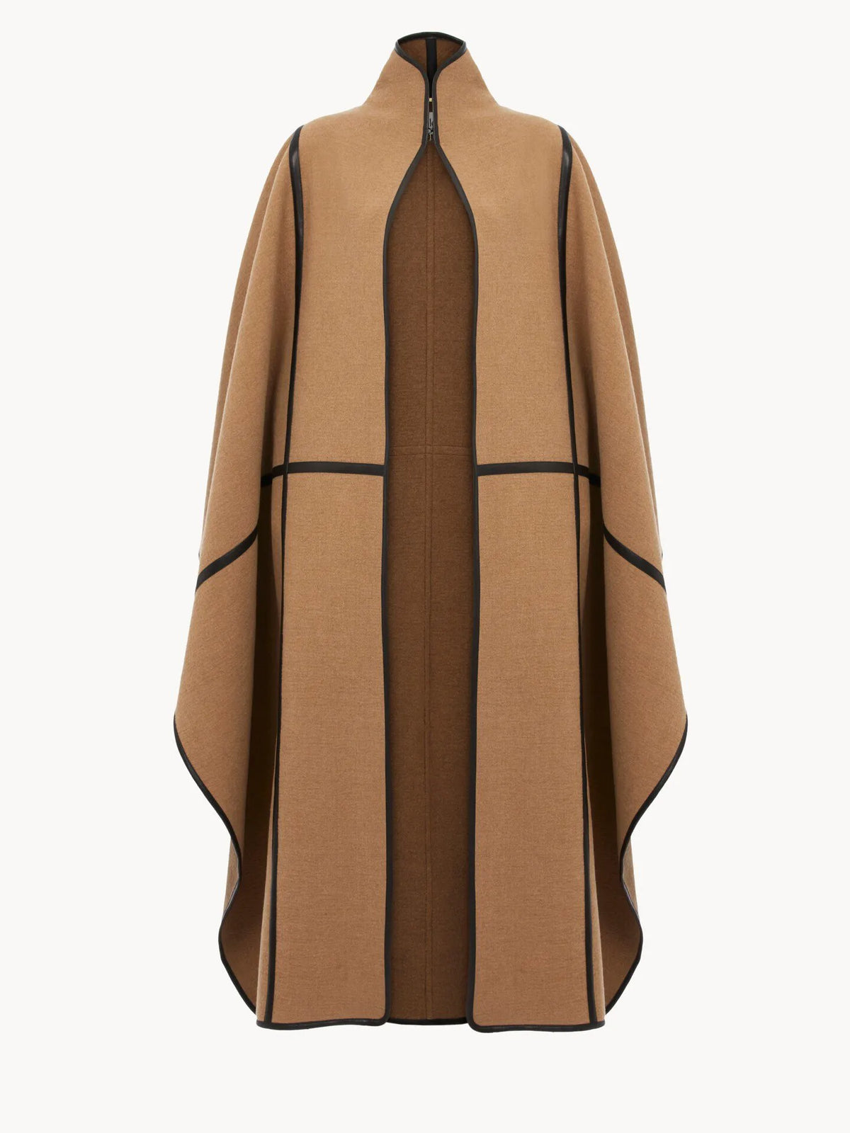 Oversized long cape coat in wool