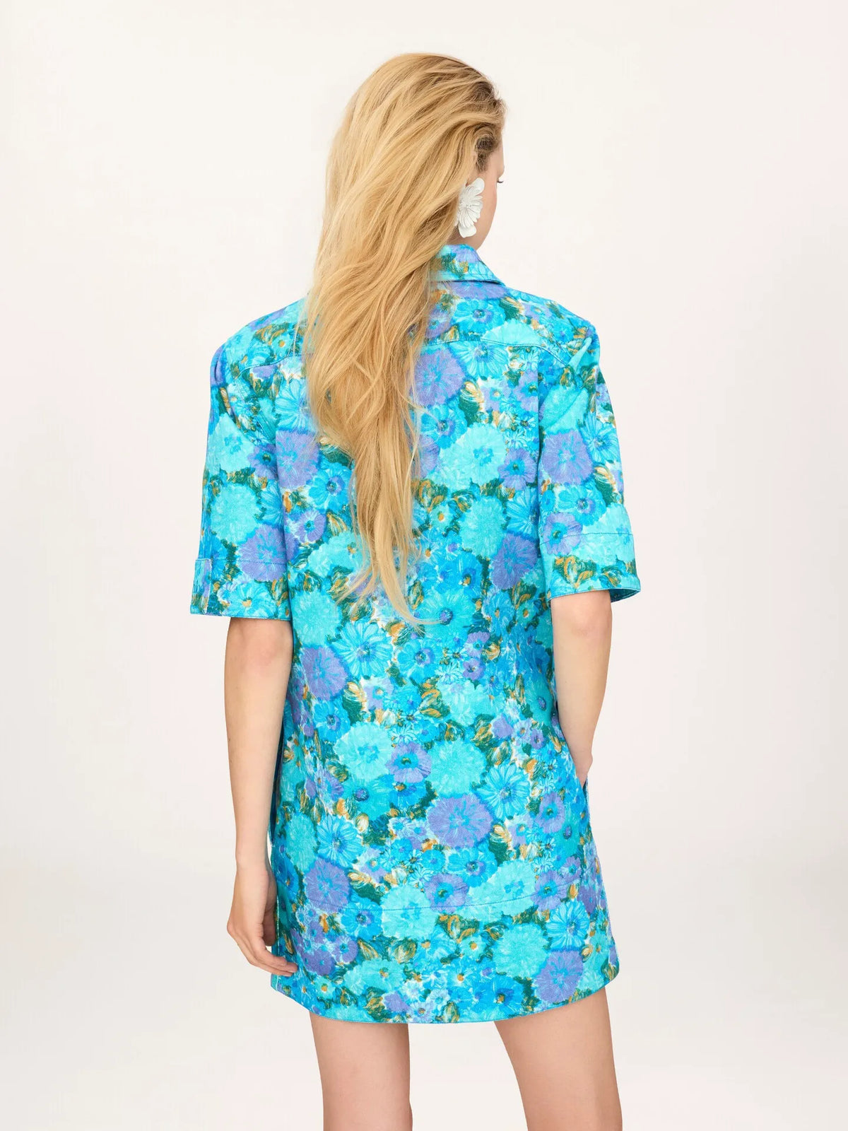 Mini polo dress in cotton drill