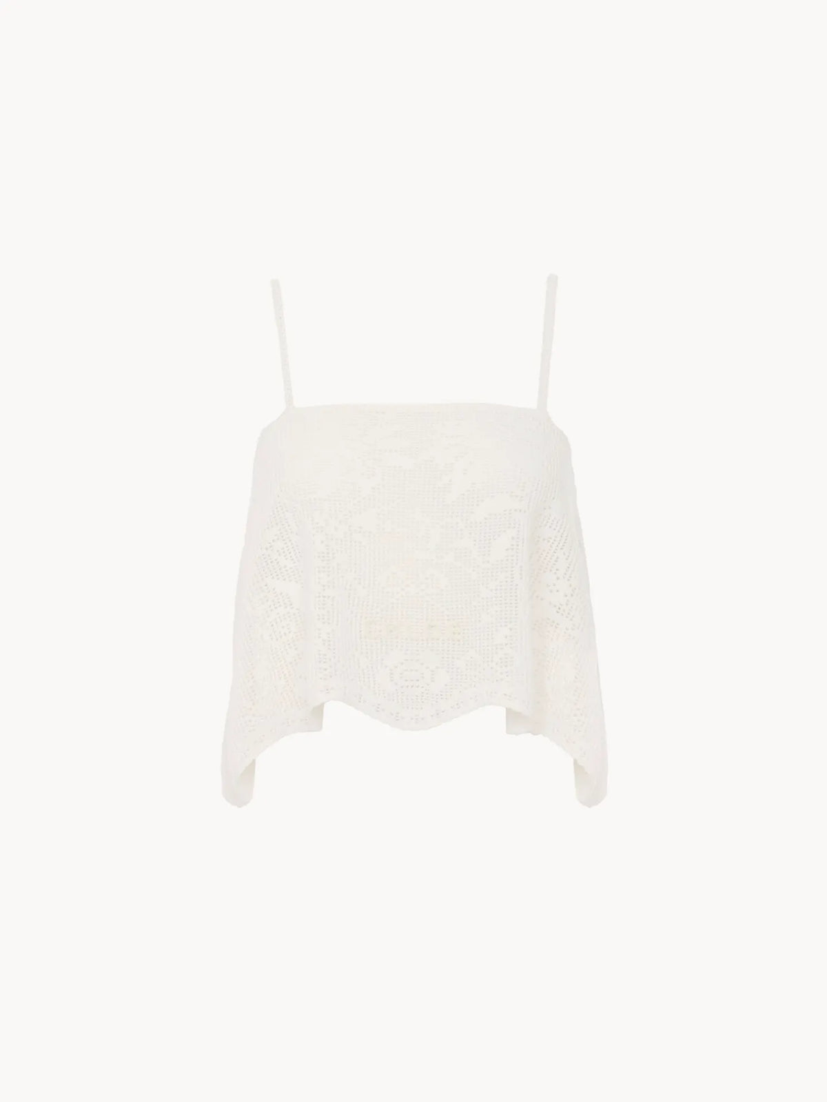 Thin-strap cropped top in a cotton knit