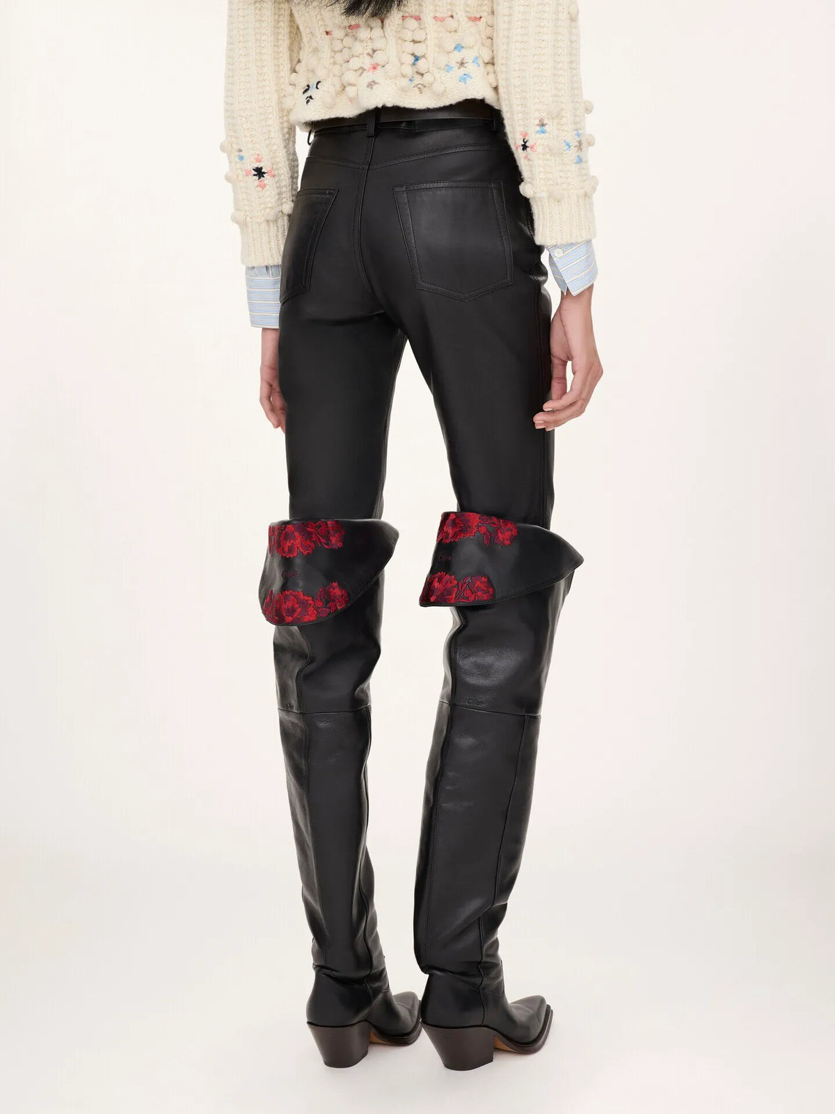 Slim pants in leather