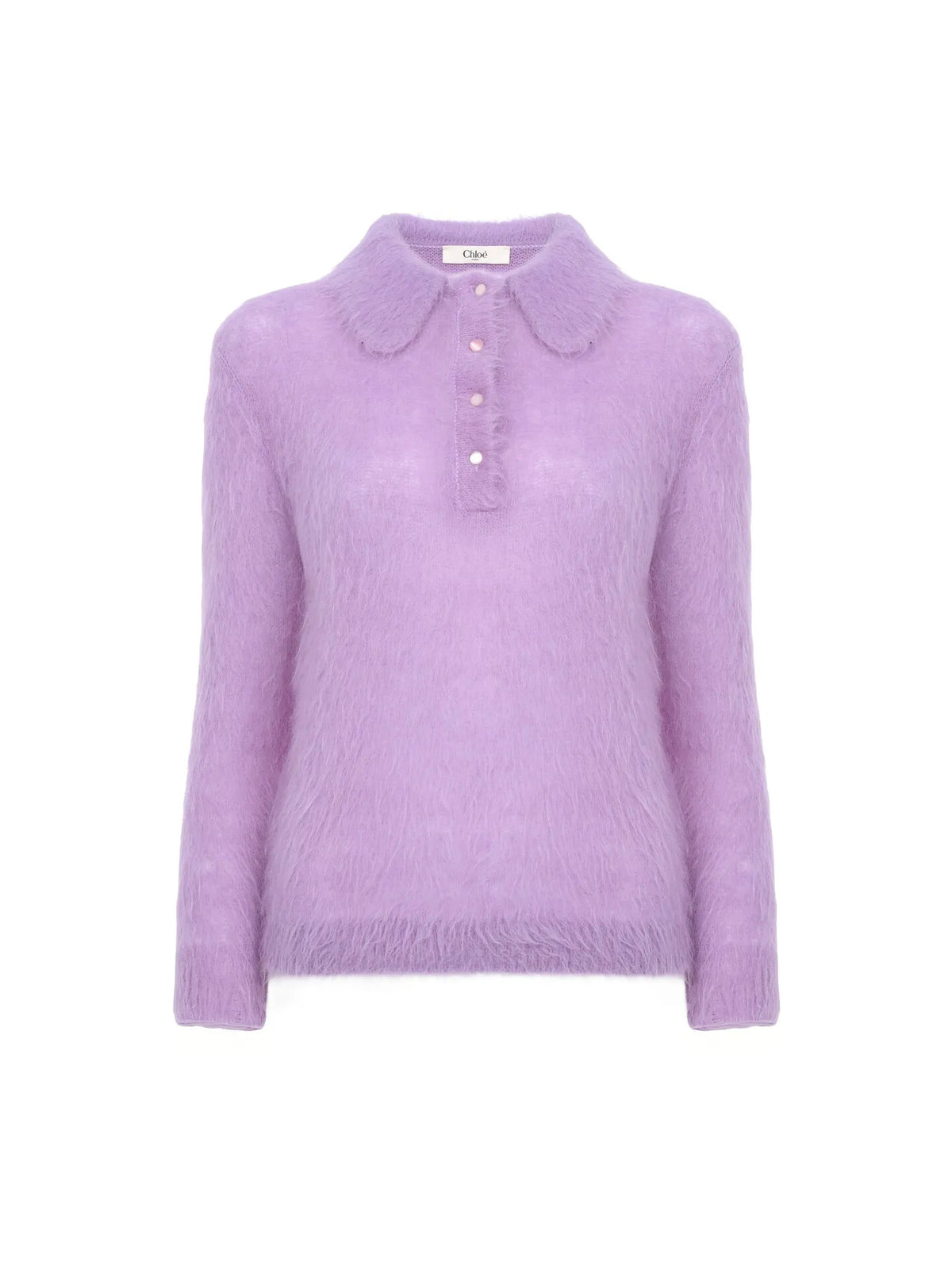 Polo sweater in an alpaca wool-blend knit