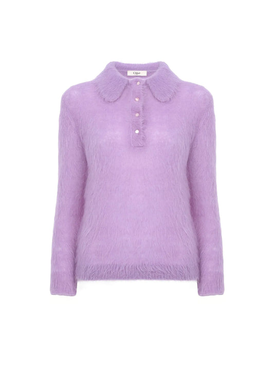 Polo sweater in an alpaca wool-blend knit