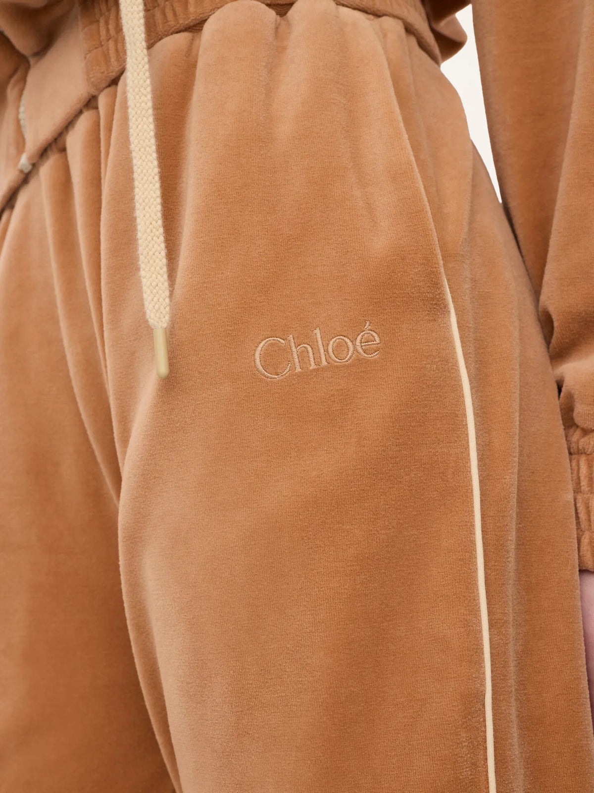 Wide-leg tracksuit pants in velvet