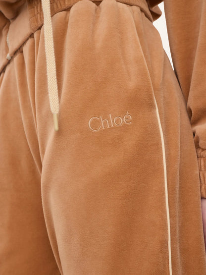 Wide-leg tracksuit pants in velvet