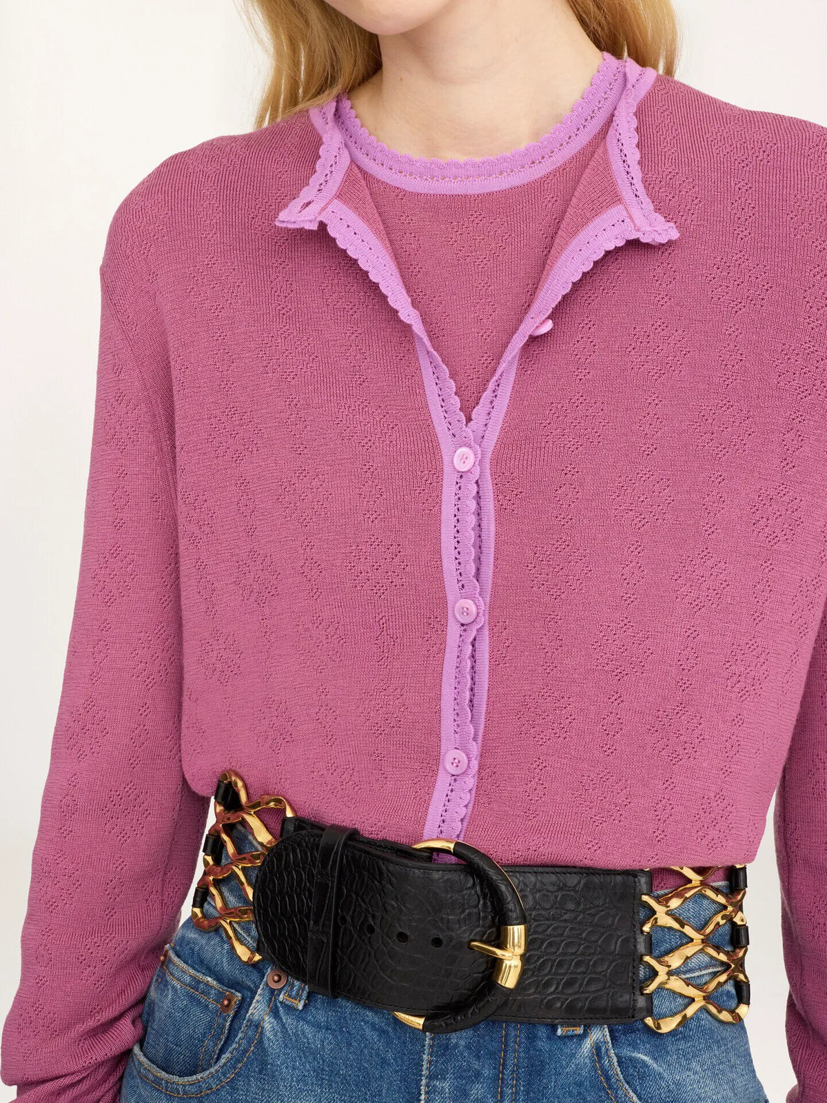 Fitted cardigan in a wool knit