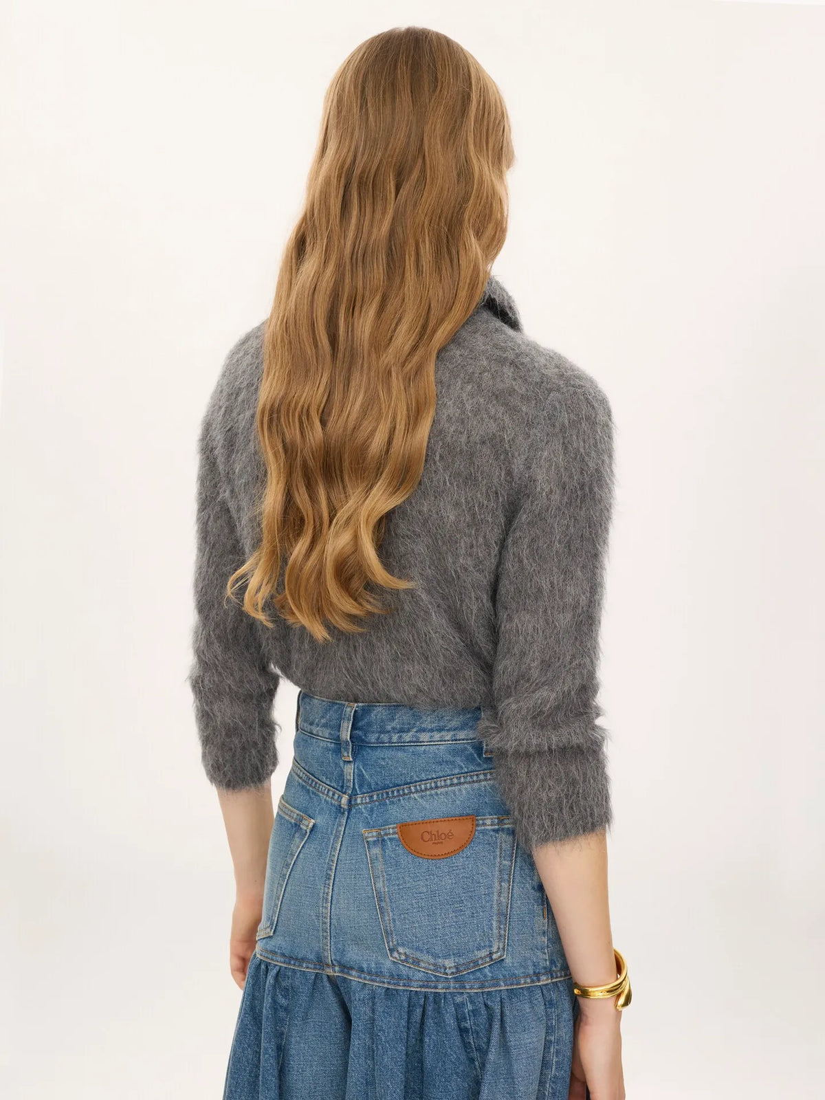 Polo sweater in an alpaca wool-blend knit
