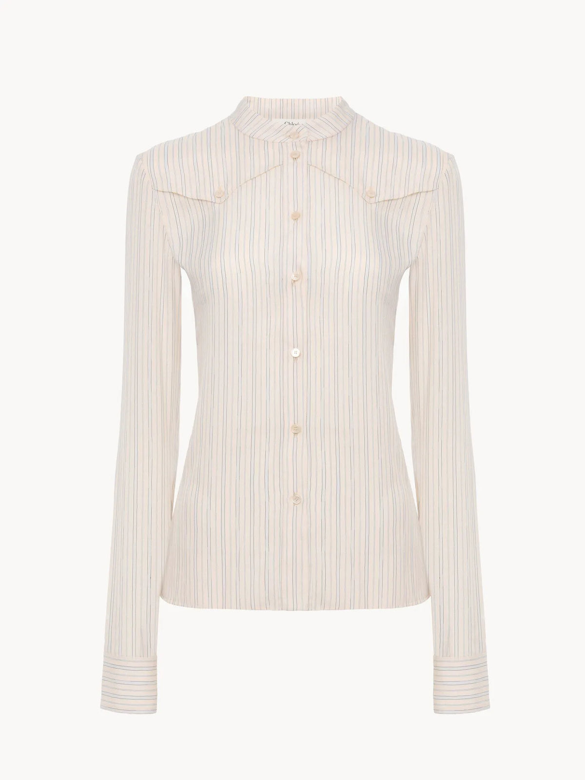 Fitted blouse in silk poplin