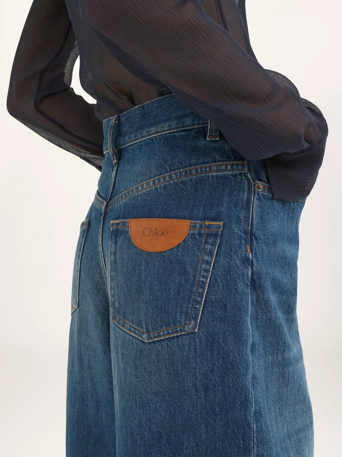 Wide-leg jeans in denim