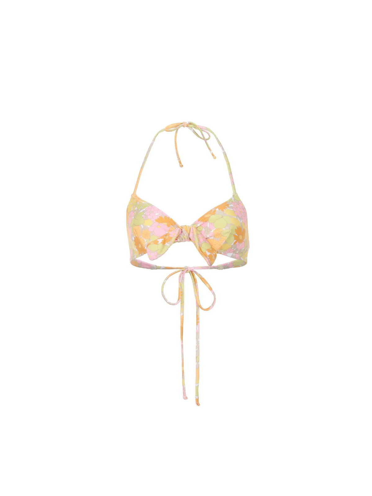 Sunbleached flower-print bikini top