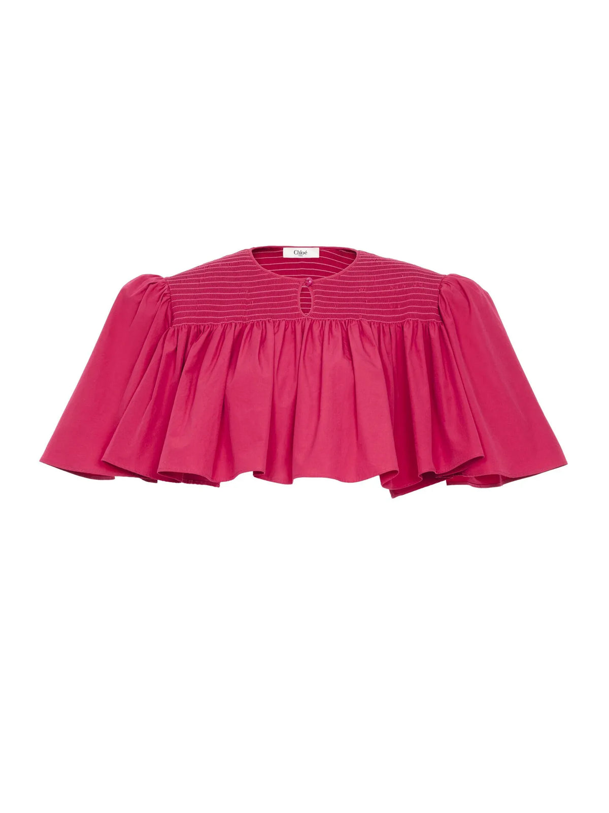 Gathered cropped top in cotton poplin