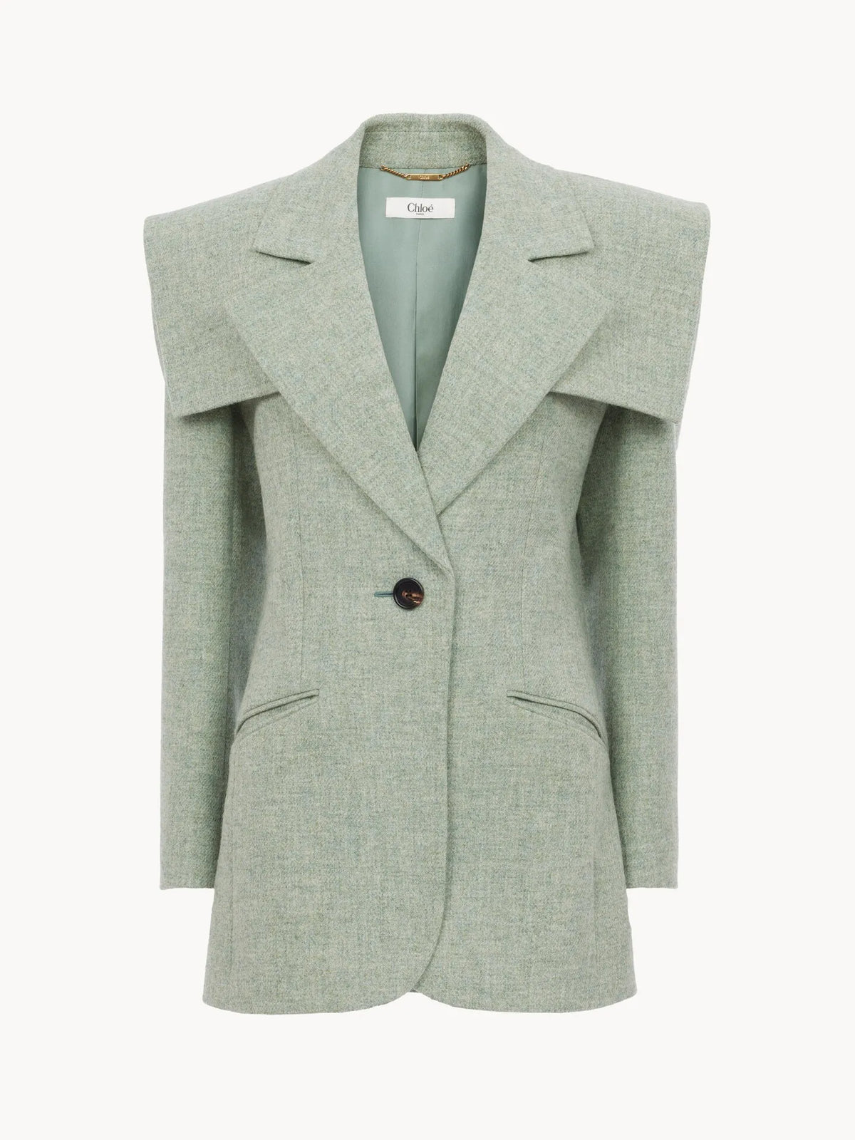 Single-breasted tailored jacket in chiné wool