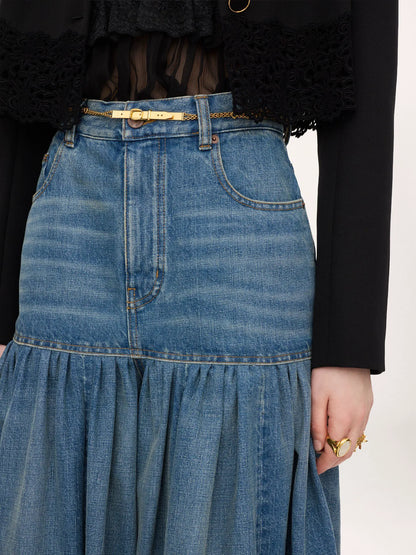 High-rise balloon jeans in denim
