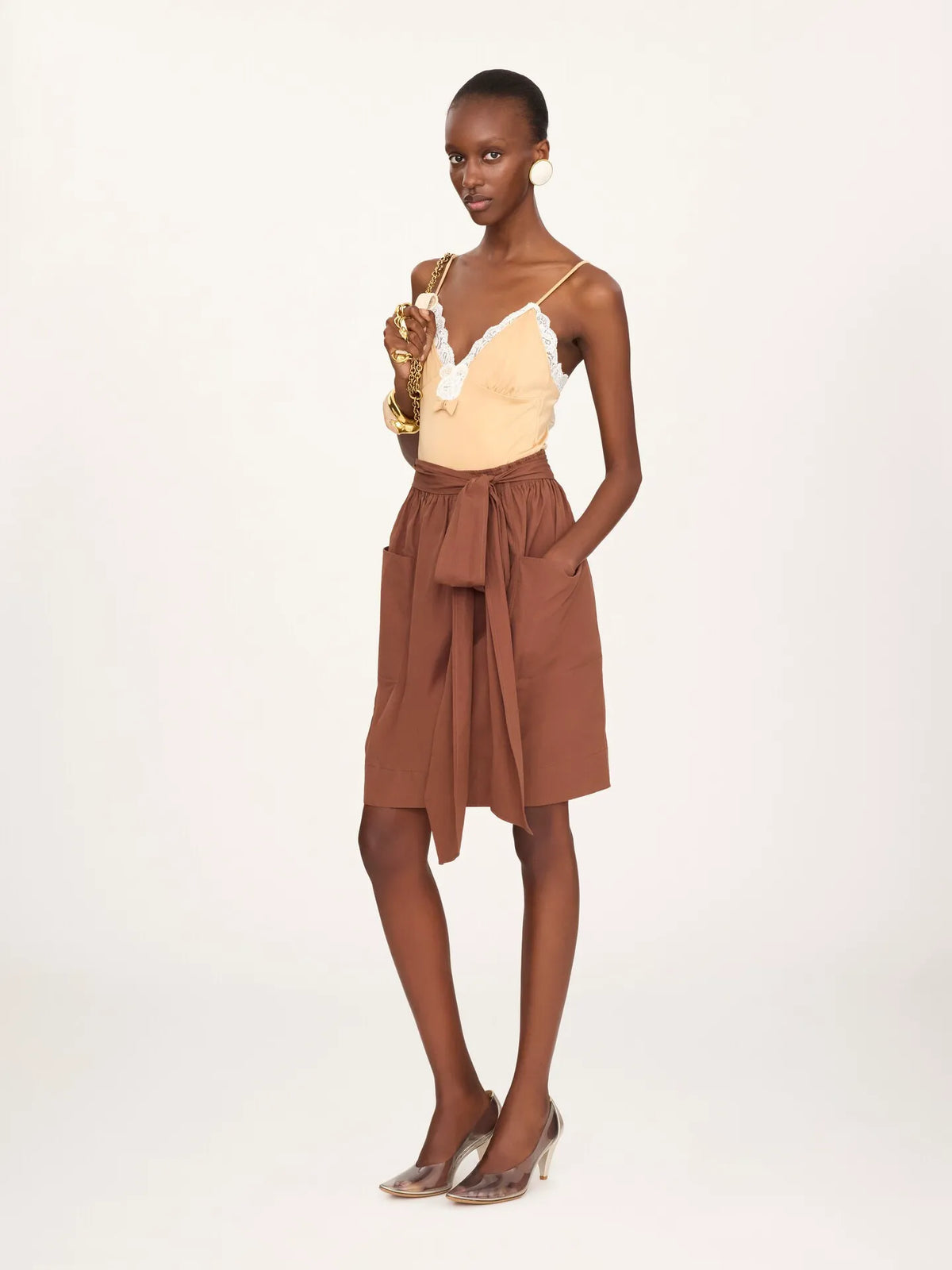 Pencil skirt in cotton poplin