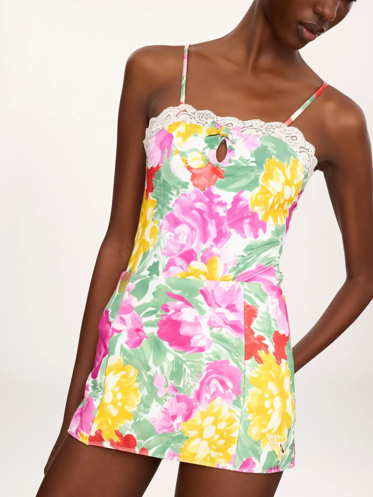 Garden-print bodysuit