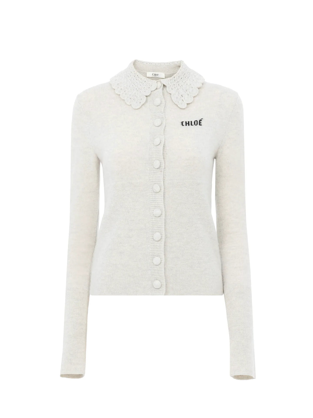 Fitted logo cardigan in a wool knit