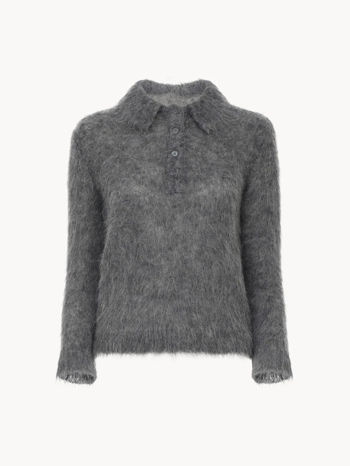 Polo sweater in an alpaca wool-blend knit