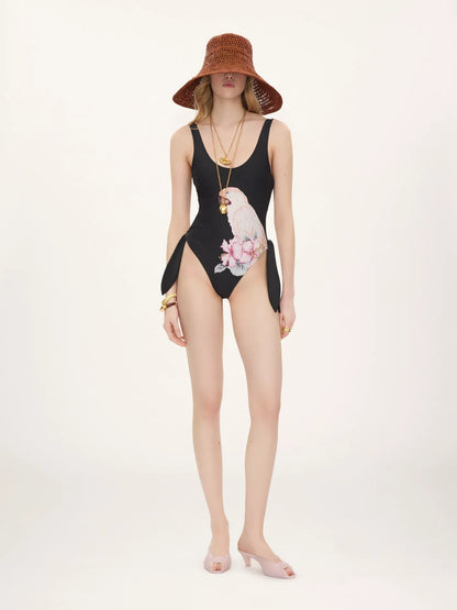 Cut-out one-piece swimsuit