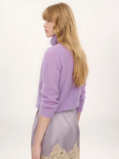 Polo sweater in an alpaca wool-blend knit