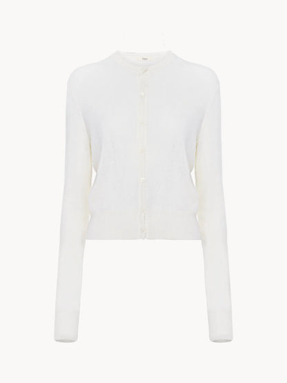 Fitted cardigan in a wool knit