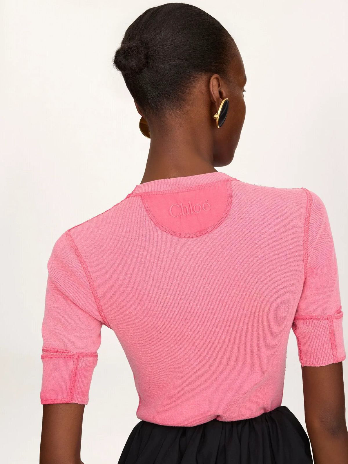 Short-sleeve Henley shirt in cotton jersey