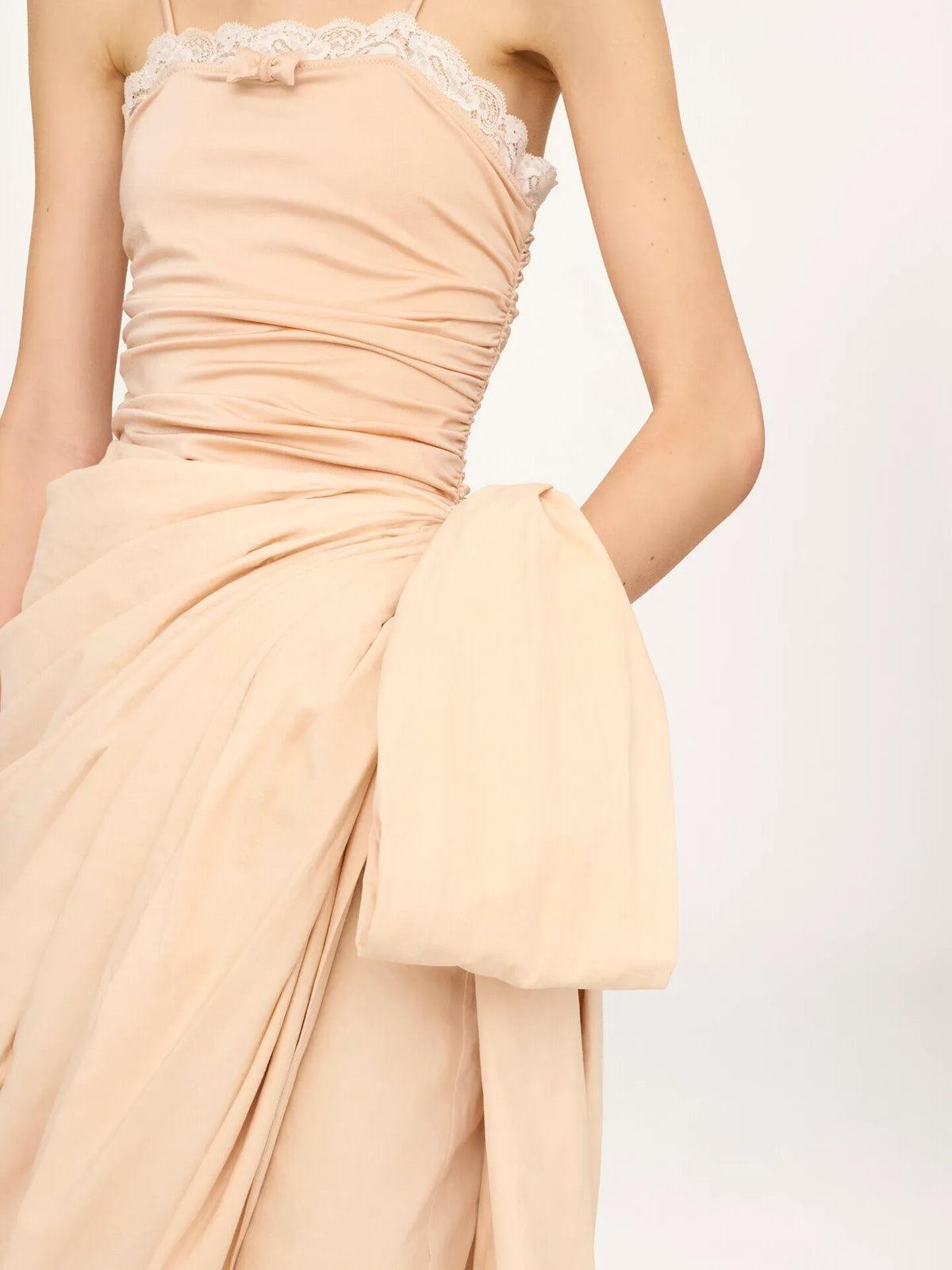 Knee-length wrap skirt in cotton poplin