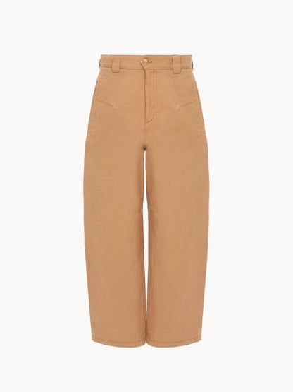 Barrel pants in cotton canvas