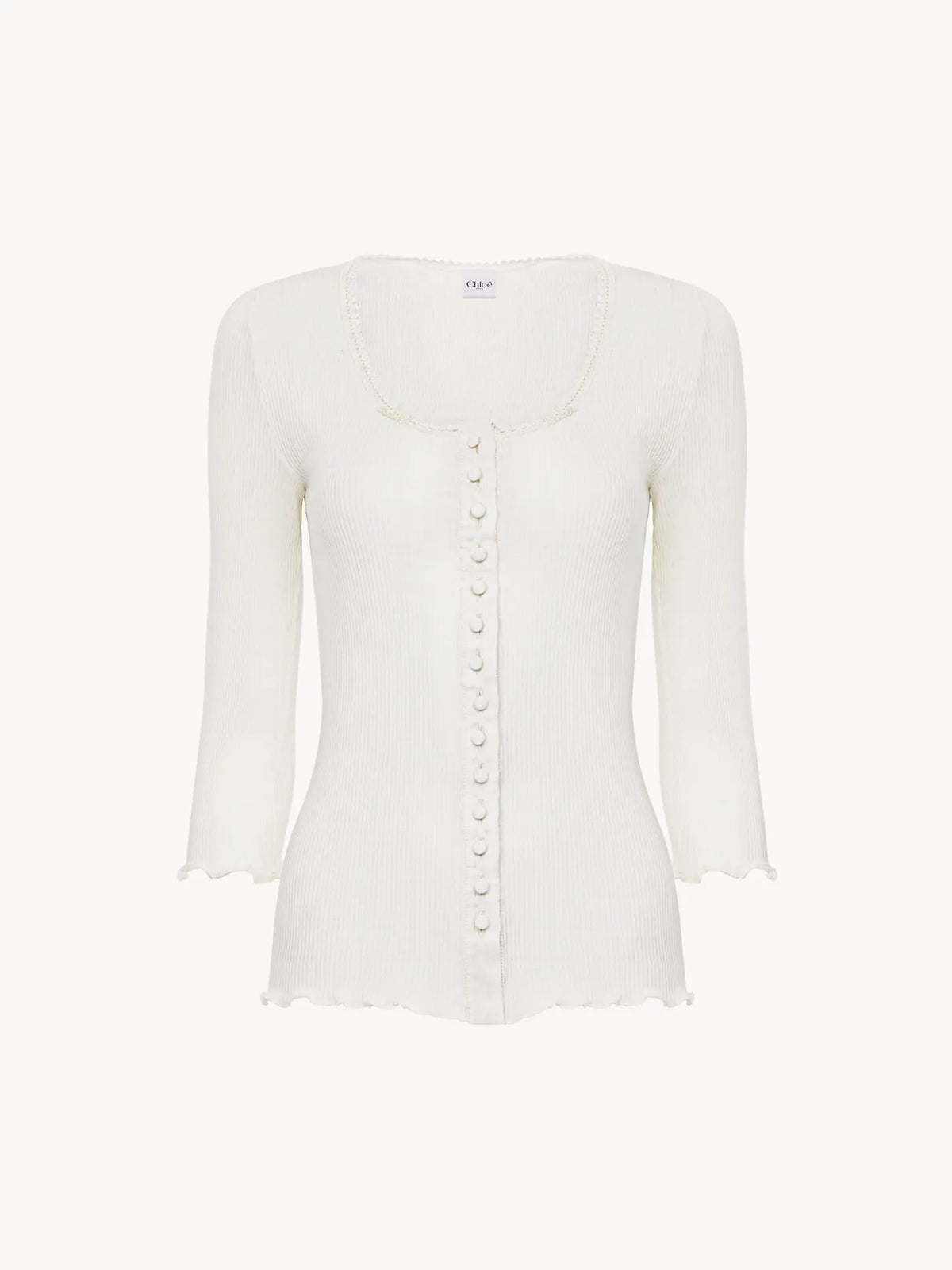 Fitted top in cotton & silk jersey