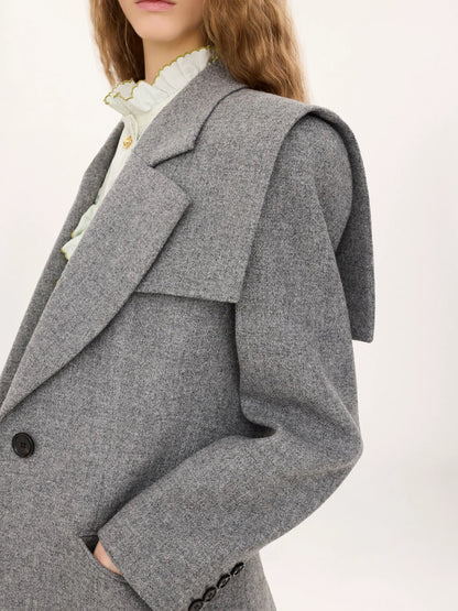 Single-breasted tailored jacket in chiné wool
