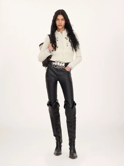 Fitted cardigan in a wool knit