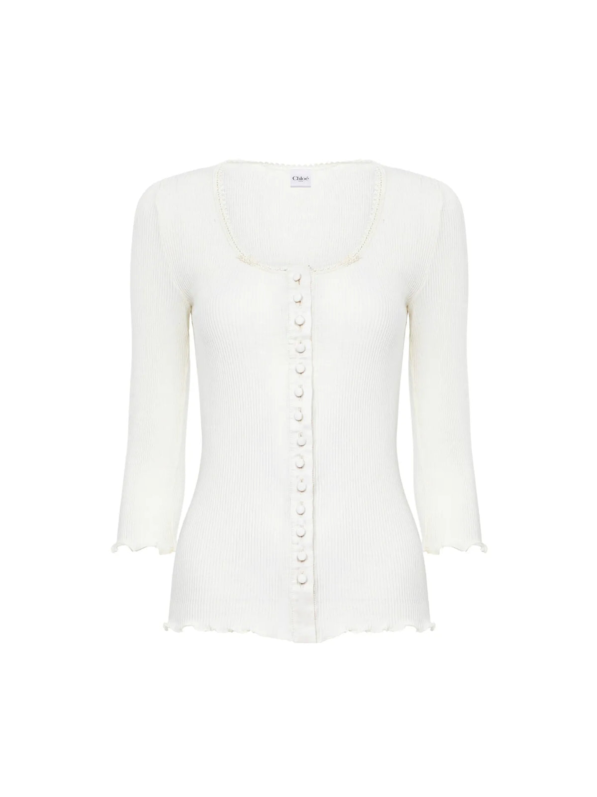 Fitted top in cotton & silk jersey