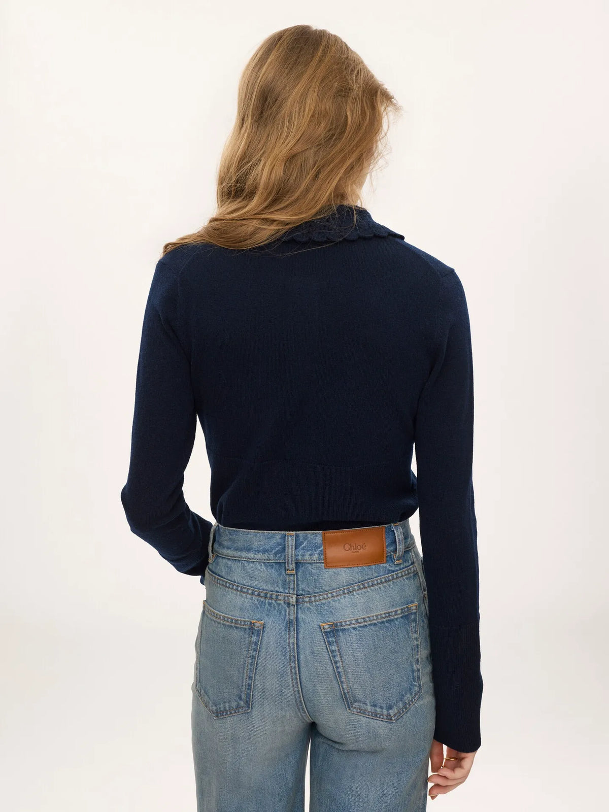 Fitted logo cardigan in a wool knit