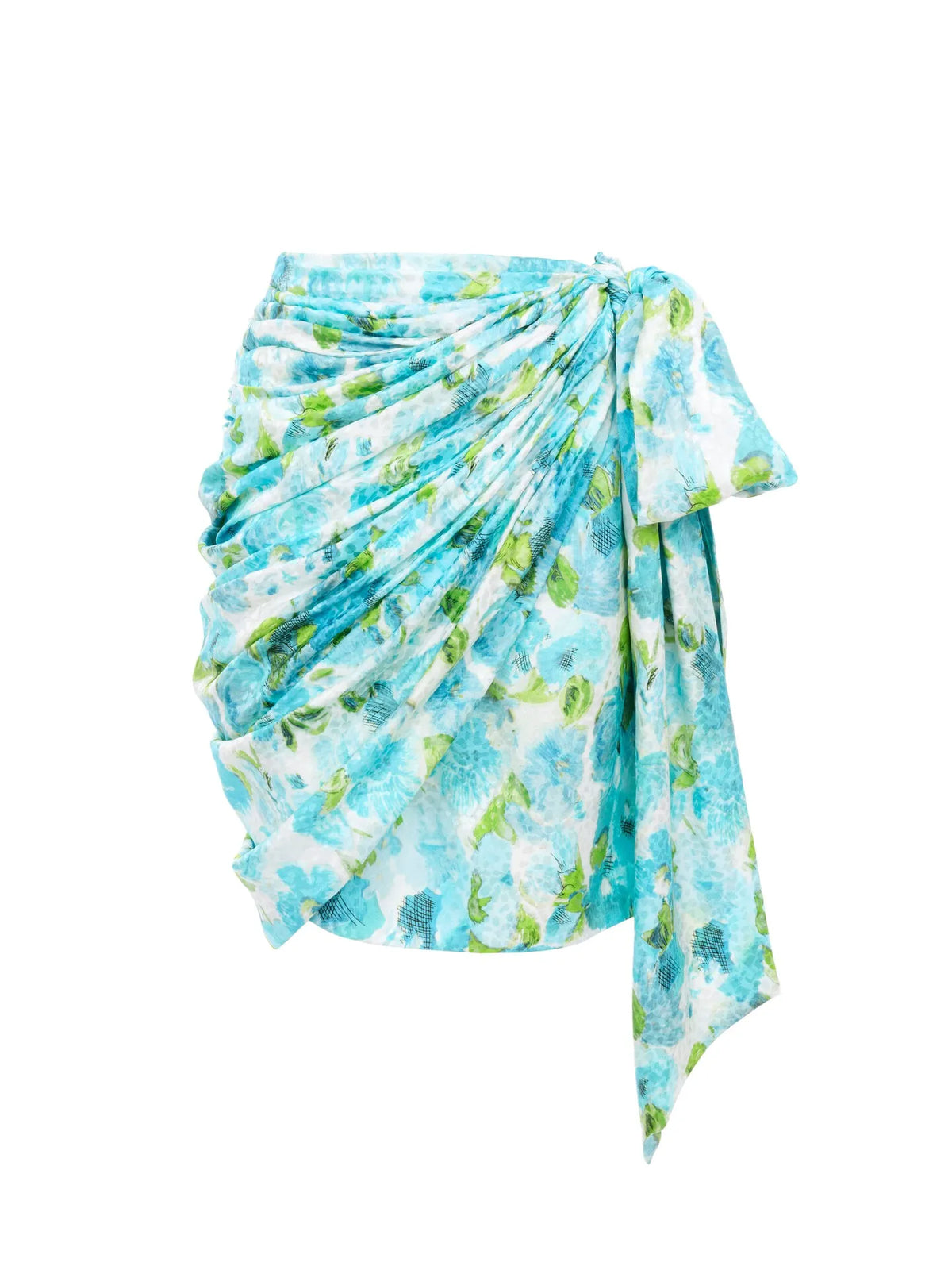 Short wrap skirt in silk jacquard