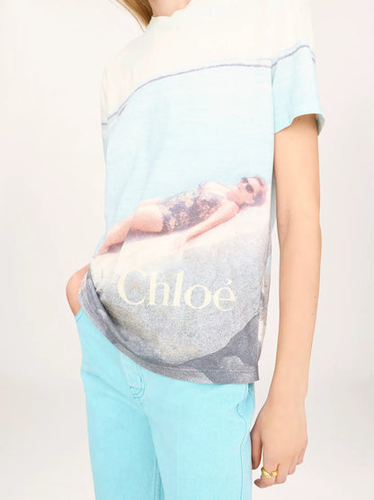 Crew-neck logo T-shirt in cotton jersey