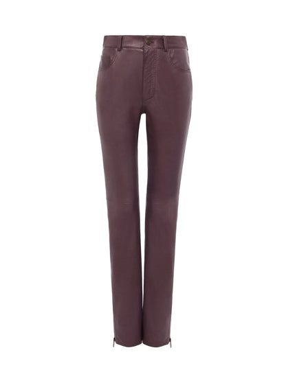 Slim pants in leather