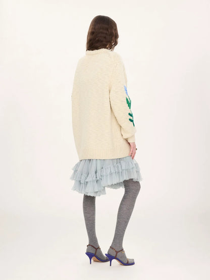 Oversized logo sweater in a wool knit