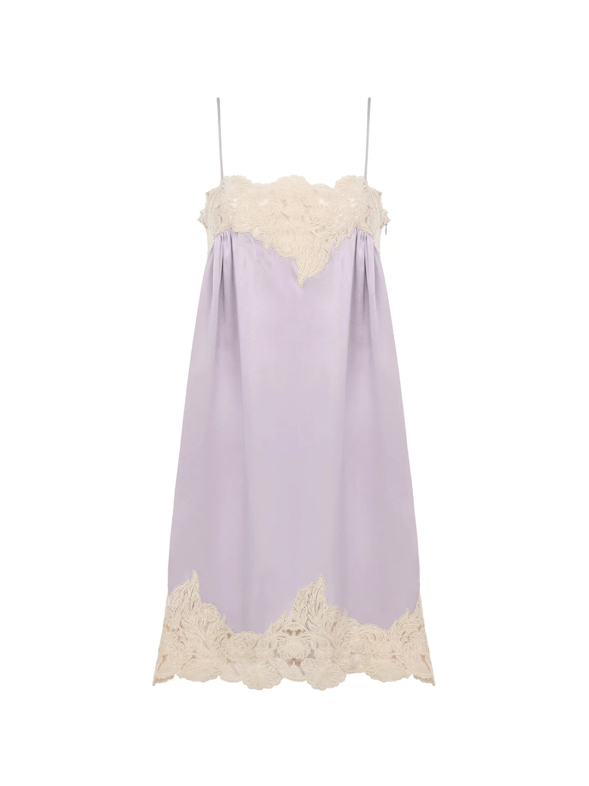 Thin-strap mini dress in washed silk satin