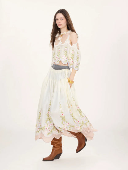Cut-out cropped top in technical taffeta
