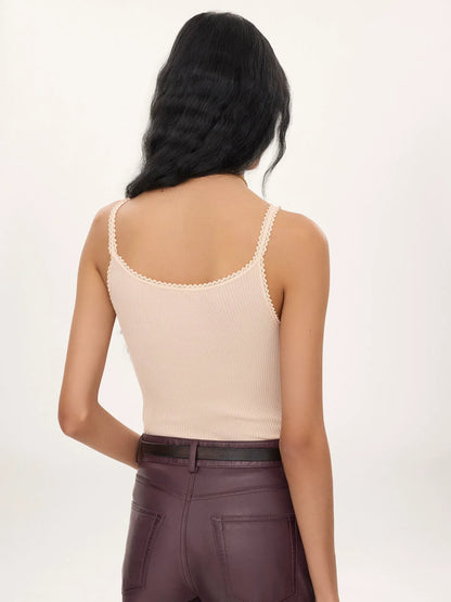 Fitted tank top in cotton