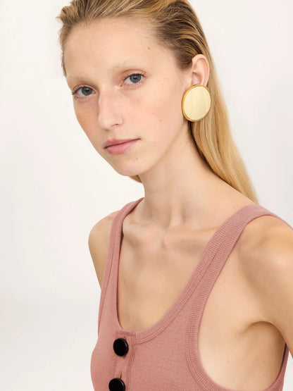 Fitted Henley tank top in cotton jersey