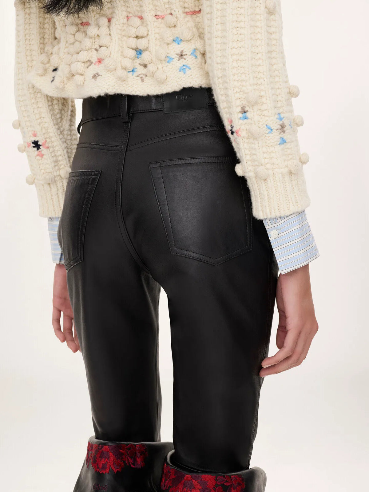 Slim pants in leather