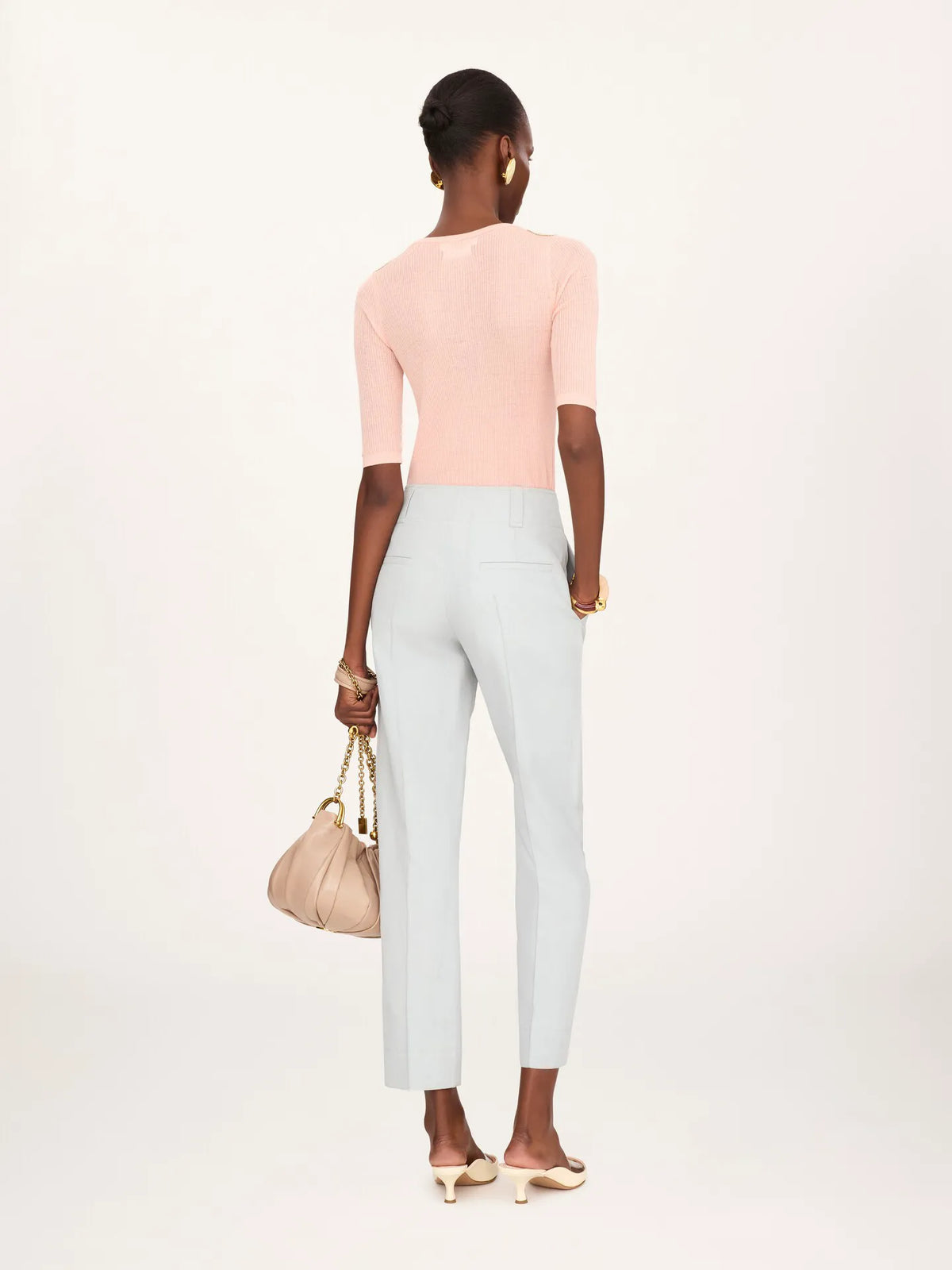 Cigarette pants in a linen-cotton mix