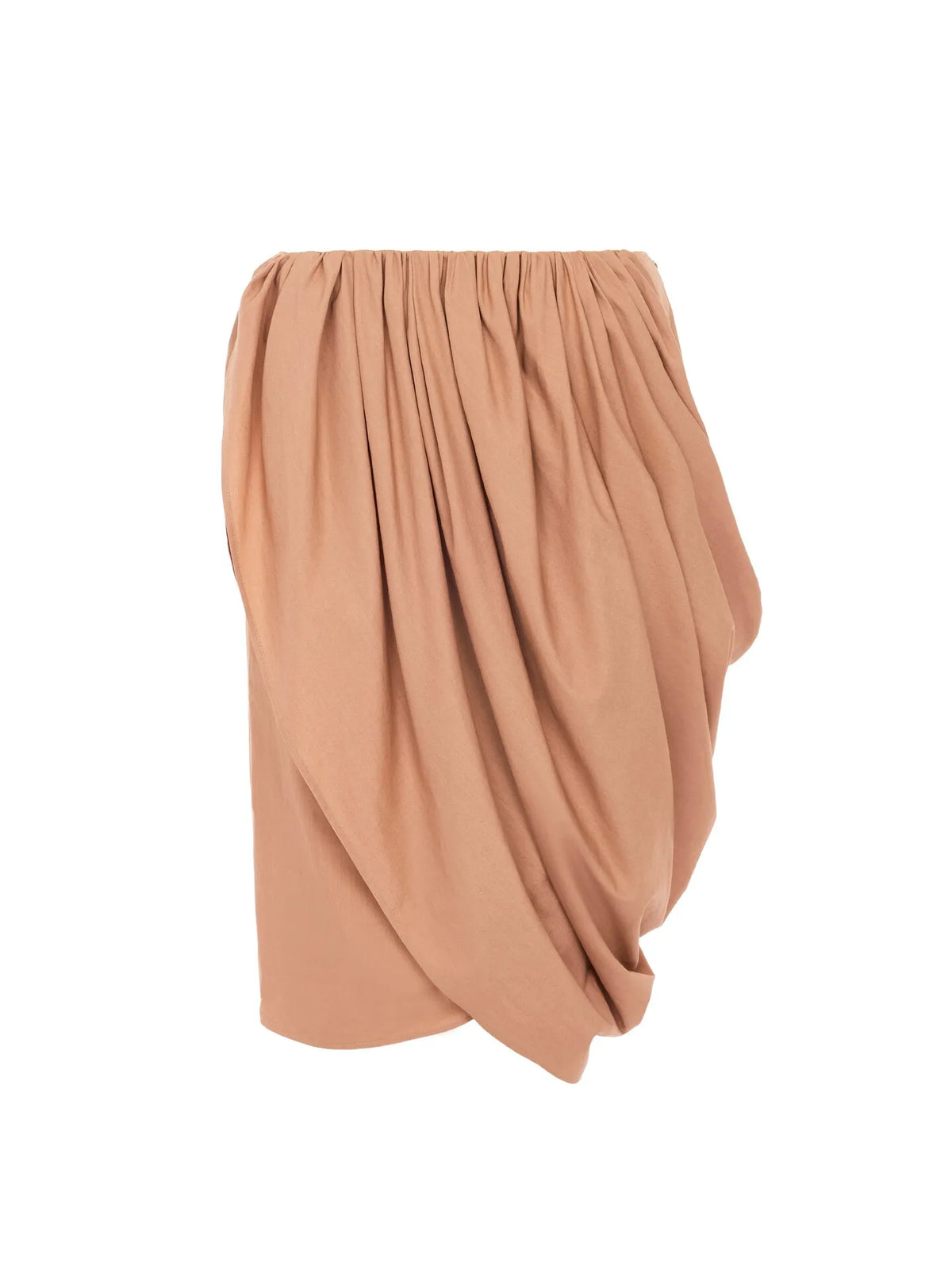 Knee-length wrap skirt in cotton poplin