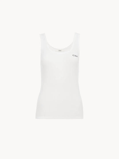 Logo tank top in jersey