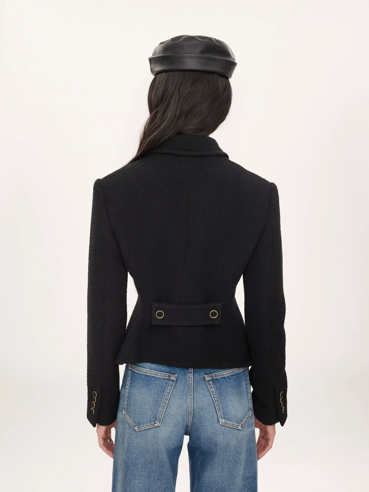 Fitted tailored jacket in wool bouclette