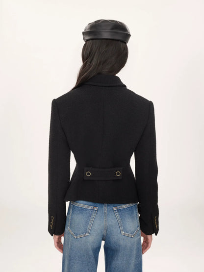 Fitted tailored jacket in wool bouclette
