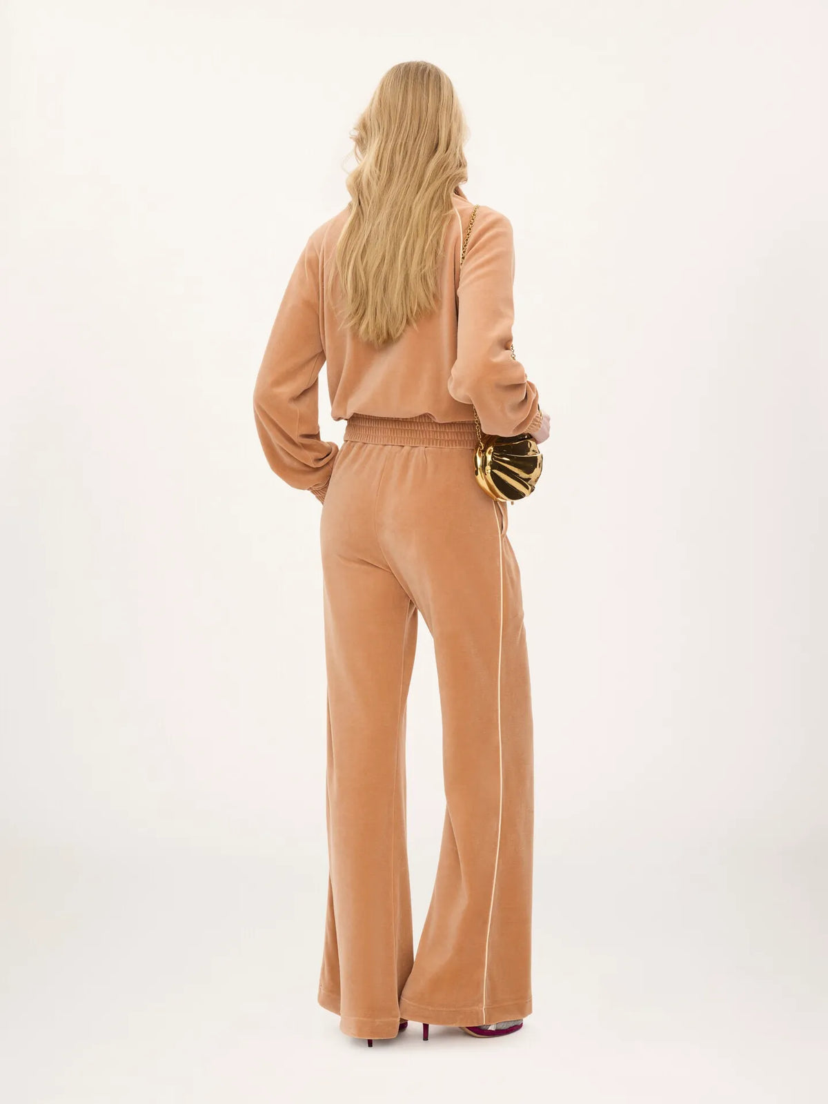 Wide-leg tracksuit pants in velvet