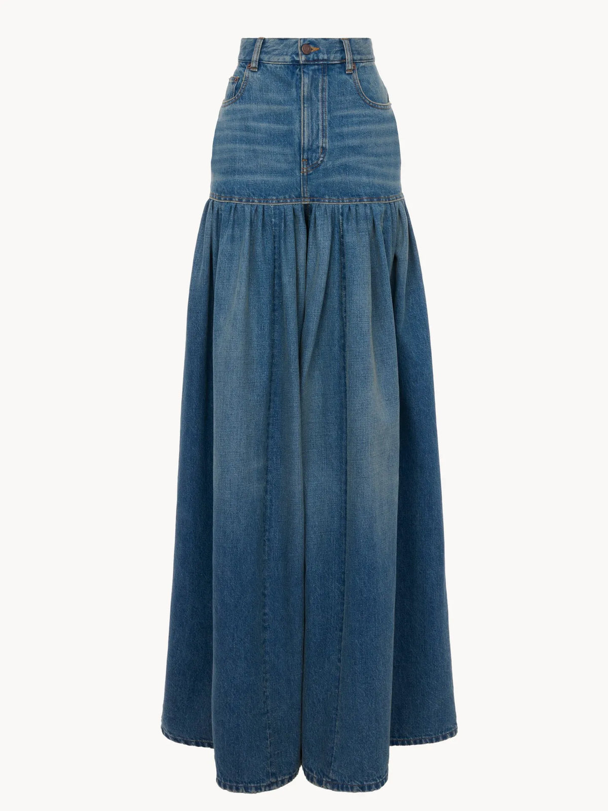 High-rise balloon jeans in denim